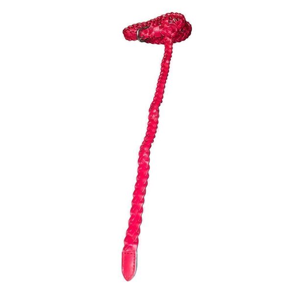 Skinny Woven Extra Long Red Belt - Picture 6 of 9